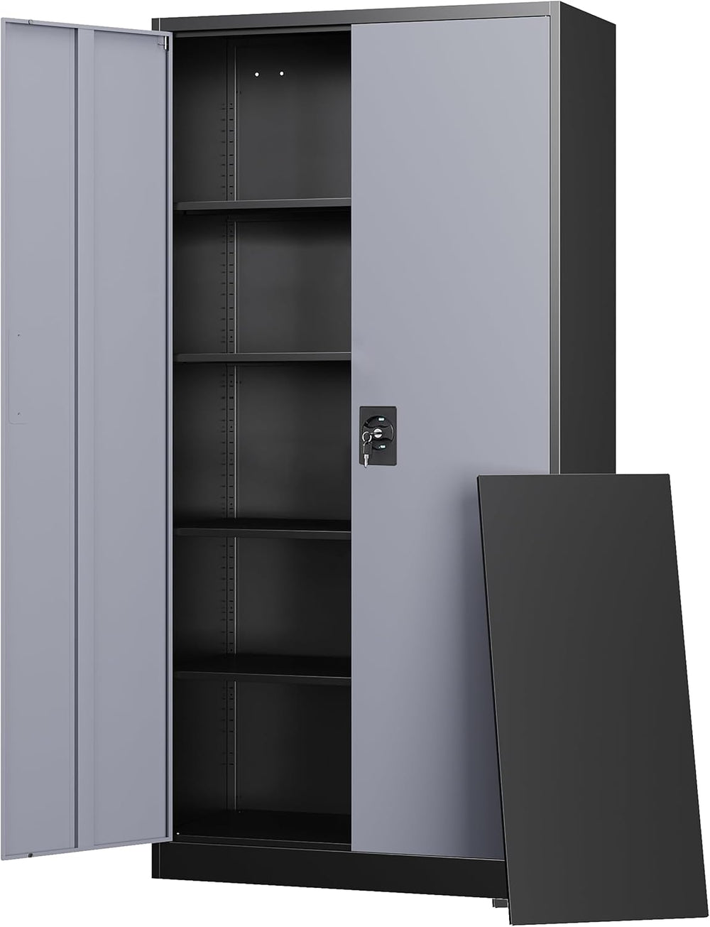 Metal Garage Storage Cabinets with Lock Door and Adjustable Shelves, Steel To...
