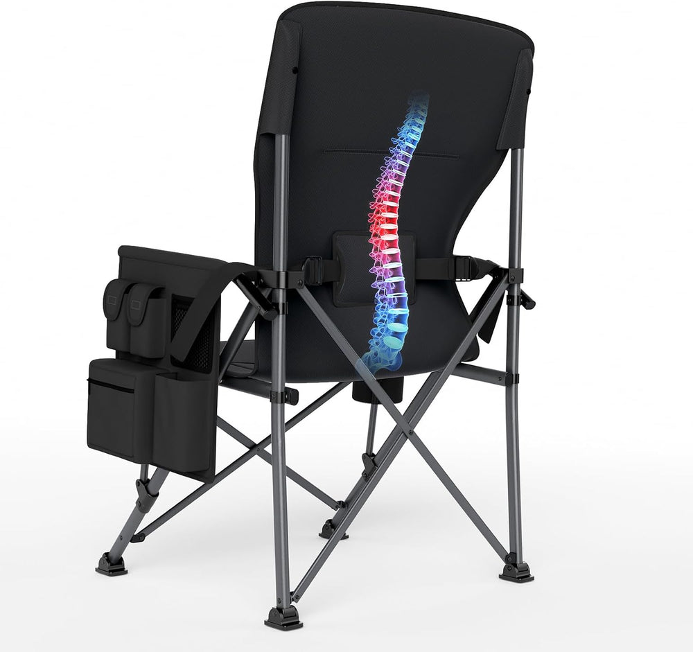 TIMBER RIDGE Aluminum Oversized Camping Chair 500lbs Lumbar Support
