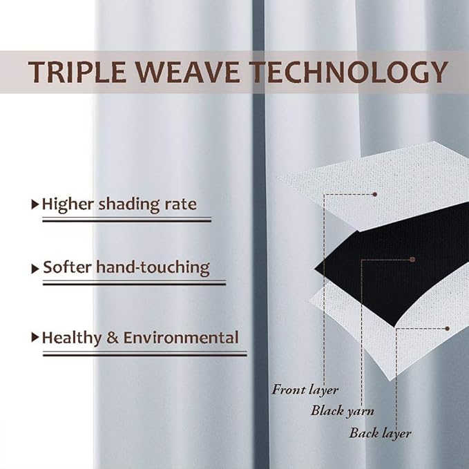 NICETOWN 2 Panels Outdoor Curtains Waterproof for Patio, Thermal Insulated To...