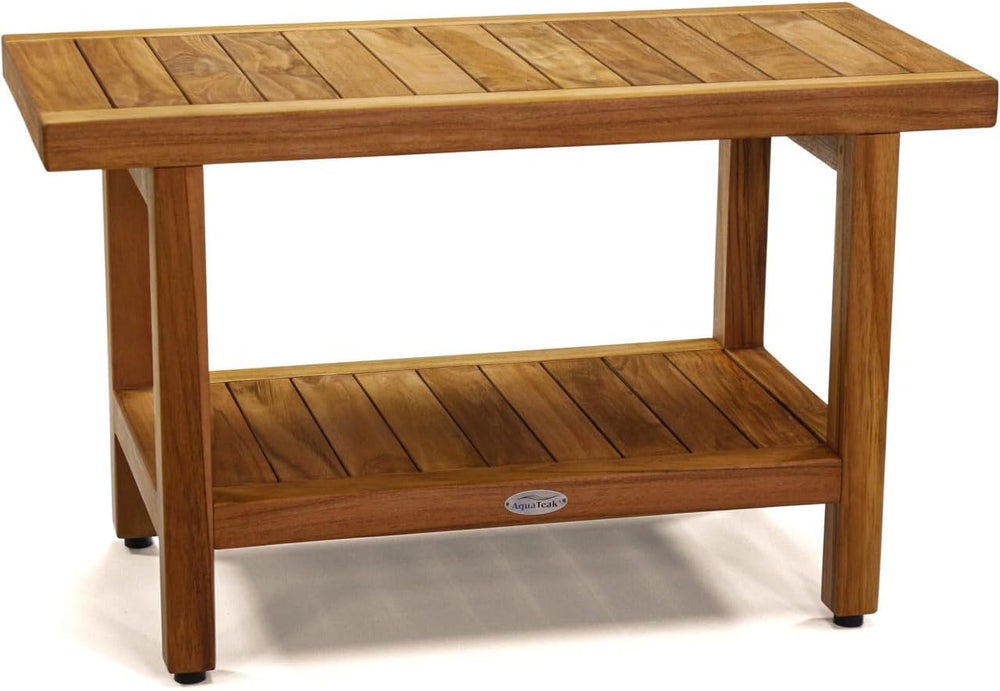 The Original 30" Spa Teak Shower Bench with Shelf