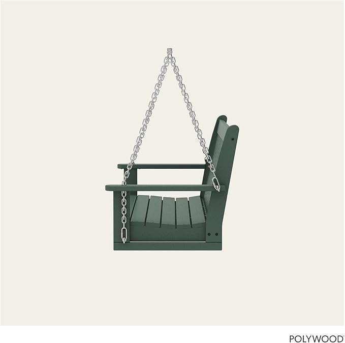 POLYWOOD Vineyard 5-Foot Porch Swing, Heavy Duty HDPE Outdoor Hanging Bench, ...
