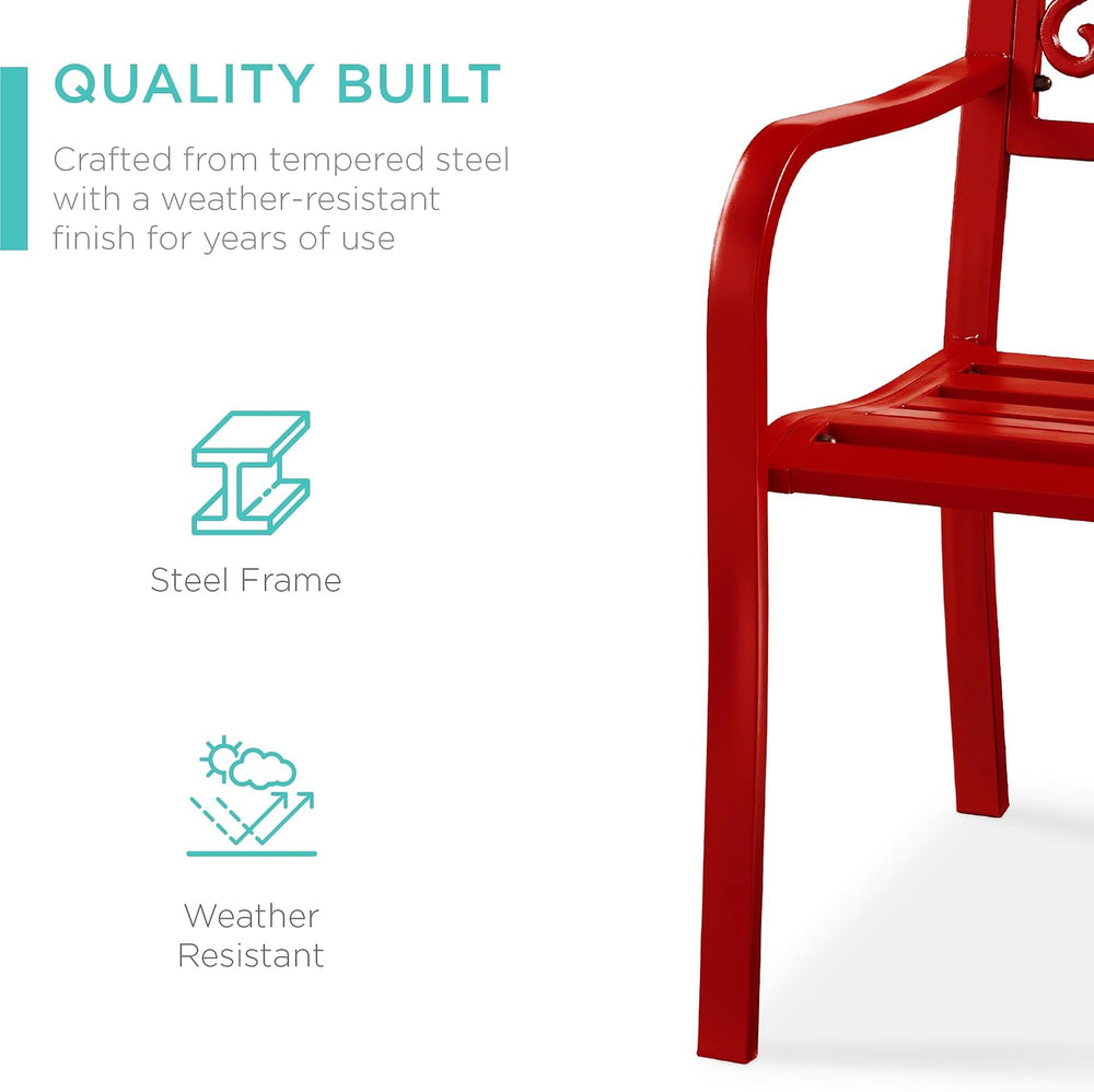 Best Choice Products Outdoor Bench Steel Garden Patio Porch Furniture for Law...