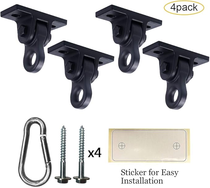 Heavy Duty Black Swing Hangers Screws Bolts Included Over 5000 lb Capacity Pl...
