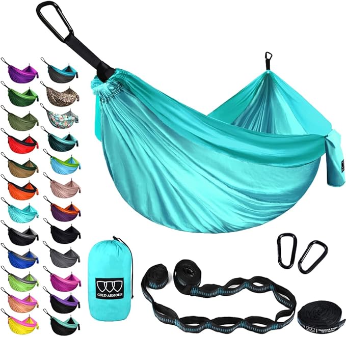 Gold Armour Camping Hammock - XL Double Hammock Portable Hammock Camping Acce...