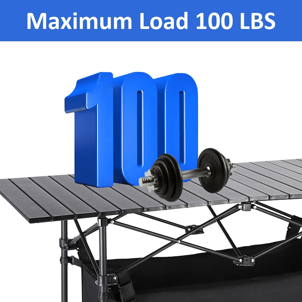 Moosinily Camping Table 4Ft Lightweight Metal Folding Picnic Camp Table Porta...