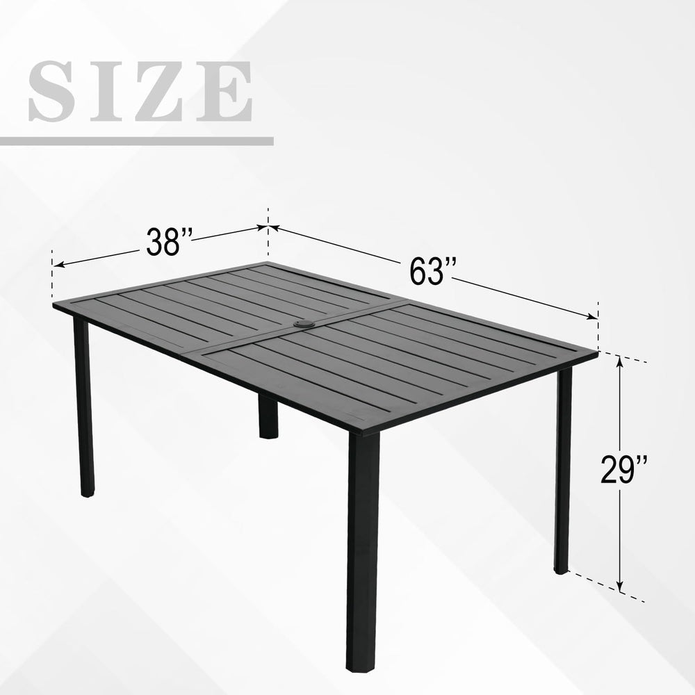 Patio Furniture Set of 6, Outdoor Dining Table and Chairs, Yellow