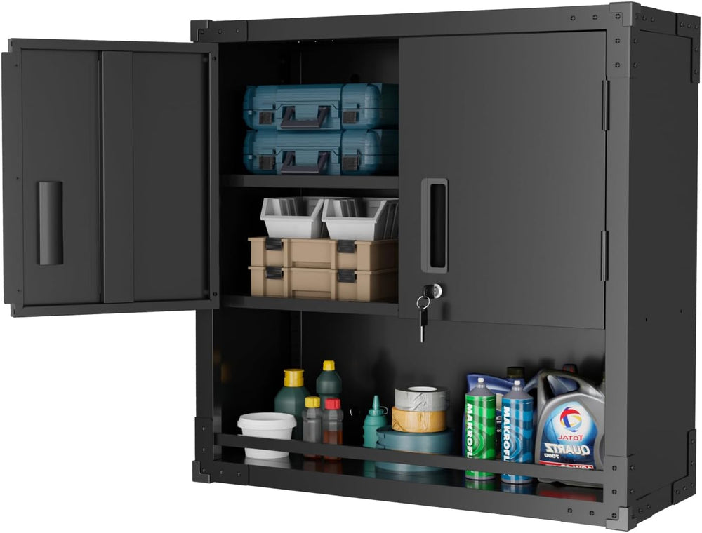VINGLI Garage Wall Cabinet with Locking Doors and Adjustable Shelf, Metal Wal...