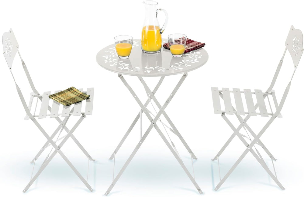 Alpine Corporation Indoor/Outdoor 3-Piece Bistro Set Folding Table and Chairs...