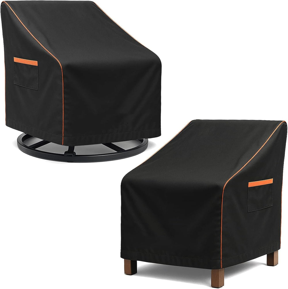 Patio Chair Covers Waterproof 2 Pack, 600D Oxford, 30W x 34D x 36H, Black