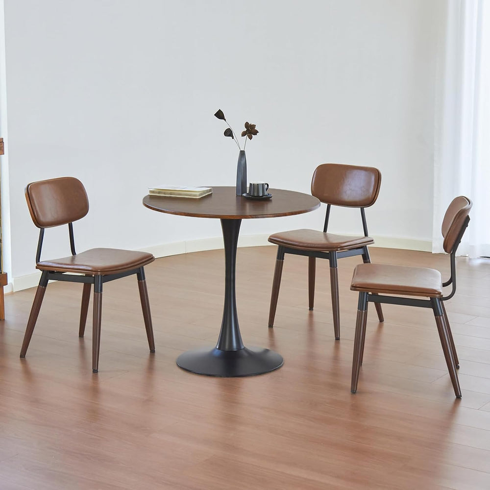 Round Dining Table, 24" Tulip Table (Faux Walnut)