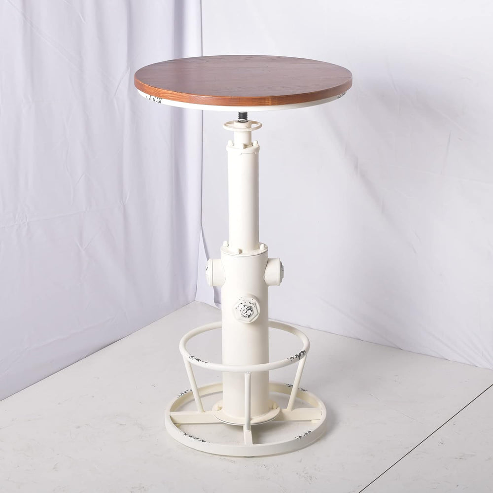 Topower 3 Piece Pub bar Set Retro Industrial Round bar Table and Stools for 2...