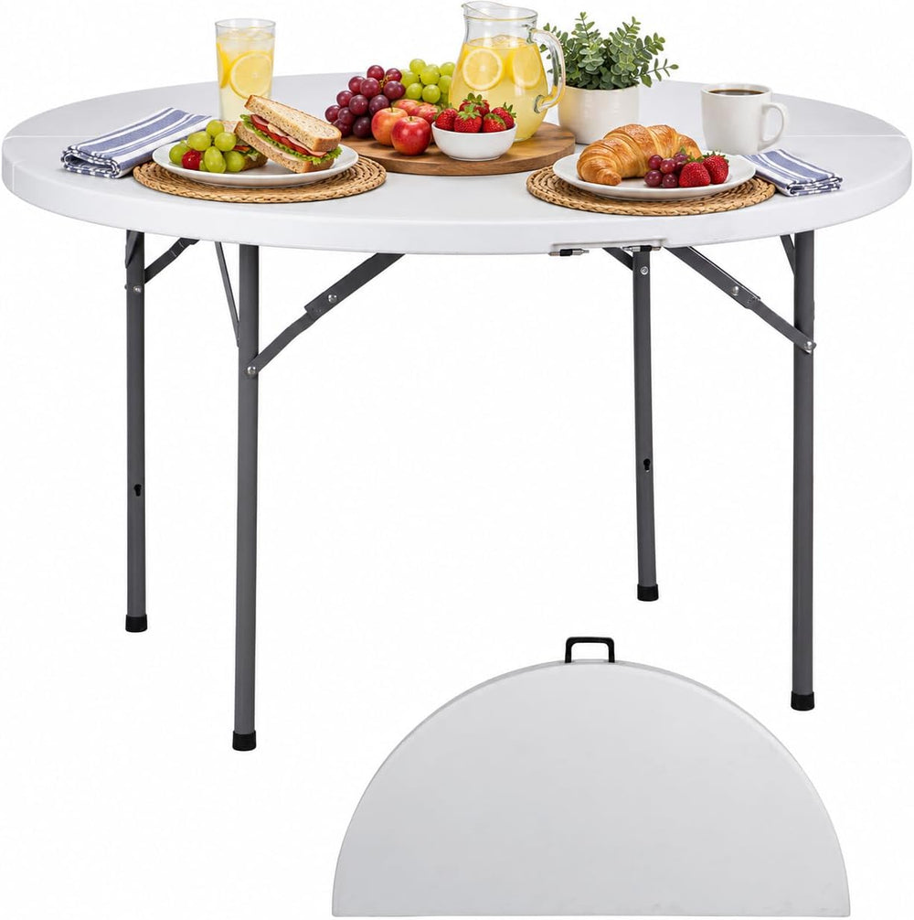 ZenStyle Folding Table, Indoor Outdoor Portable Plastic Dining Card Table Uti...