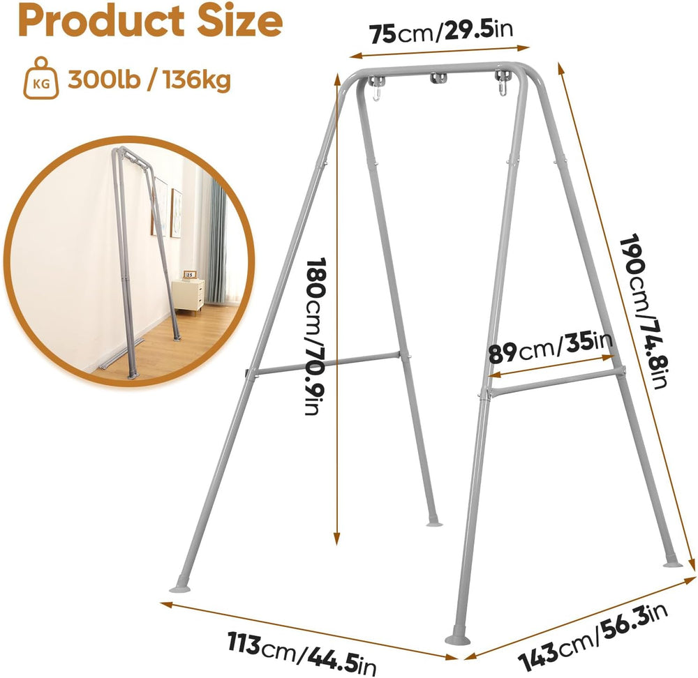 Foldable Hammock Stand, Portable Hammock Chair Stand, 300 lbs Capacity, Heavy...