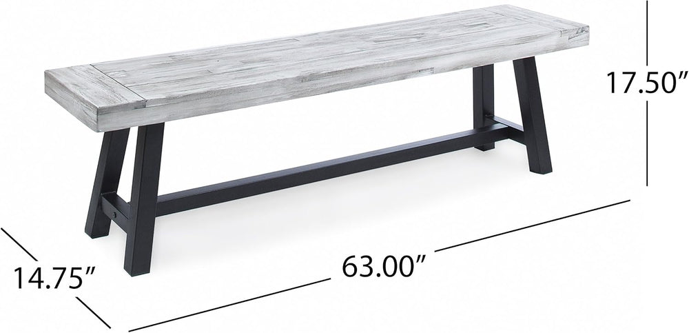 Great Deal Furniture Cassie Outdoor Light Grey Sandblast Finish Acacia Wood D...