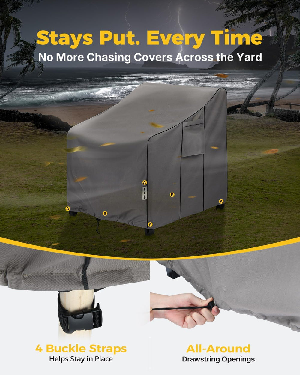 Patio Chair Covers Waterproof, Heavy Duty, 36x37x36 in, 2 Pack