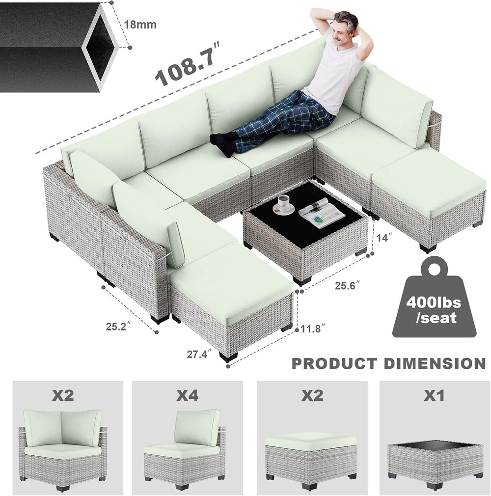 Outdoor PE Wicker Rattan Modular Patio Sectional Sofa Set