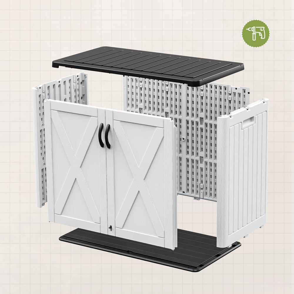 Patiowell 26 Cu.ft Resin Outdoor Storage Cabinet with Lockable Door, White
