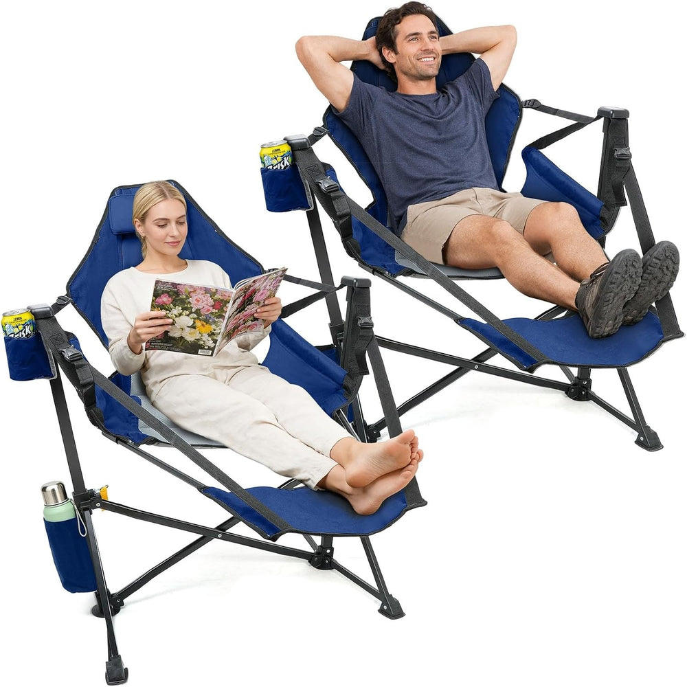 Suteck Hammock Camping Chair with Footrest,500LBS Rocking Chairs, 2Pack