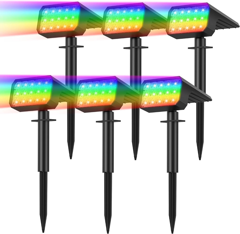 Solar Spot Lights Outdoor, 6 Pack Multicolor Outdoor Solar Lights for Yard, 4...