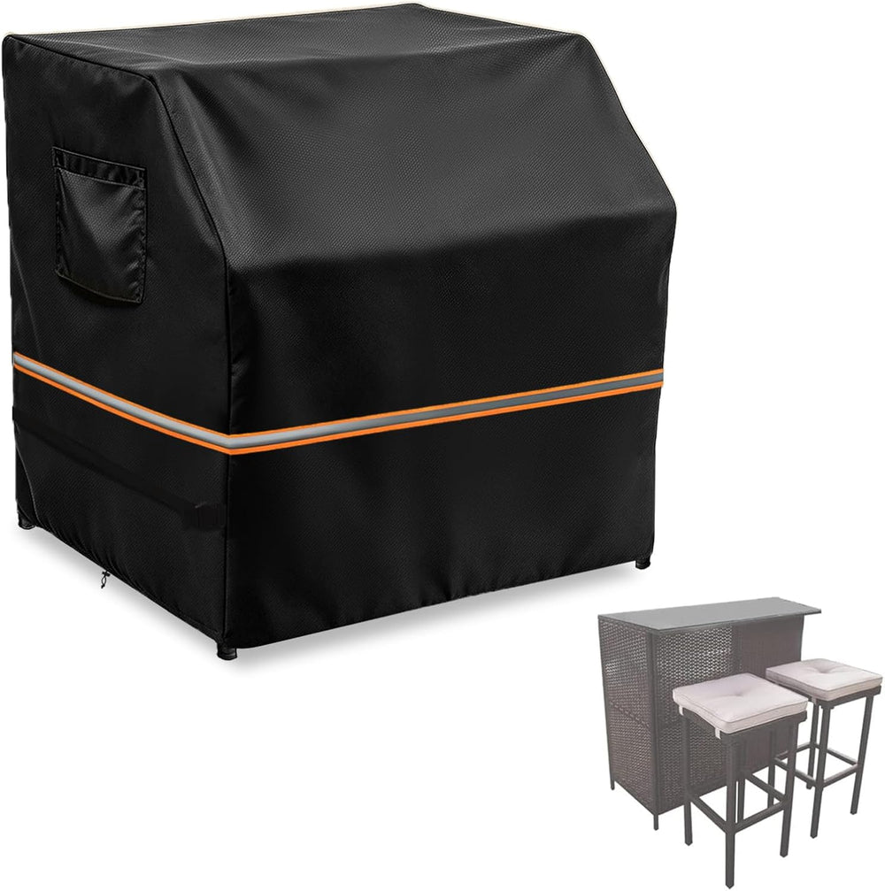 Outdoor Bar Set Cover, 41"L x 38"W x 40"H, Black