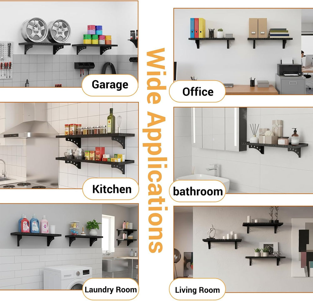 2 Pack Garage Wall Shelf, 1X2 Ft Heavy Duty Shelving for Garage
