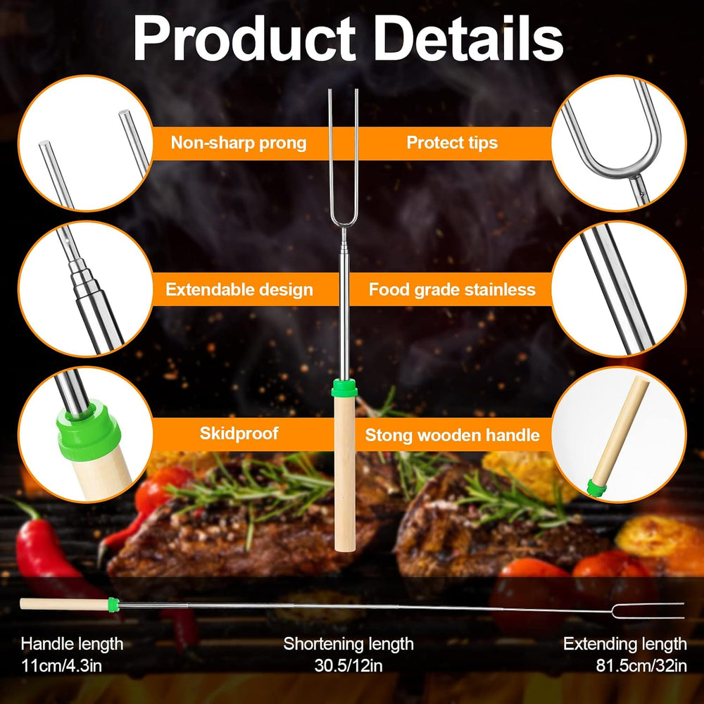 Eccliy 36 Pcs Roasting Sticks Campfire Smores Skewers for Fire 32 Inch Long E...