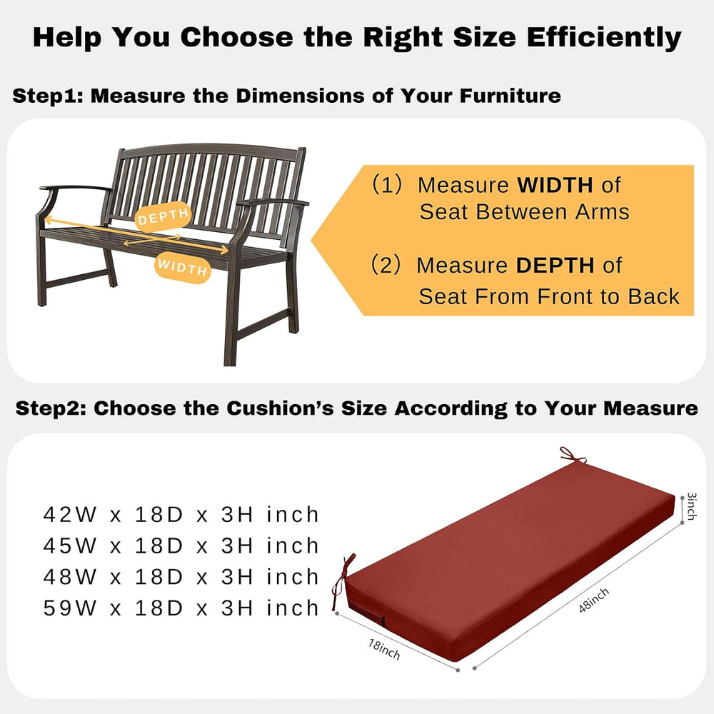 idee-home Outdoor Bench Cushion Waterproof
