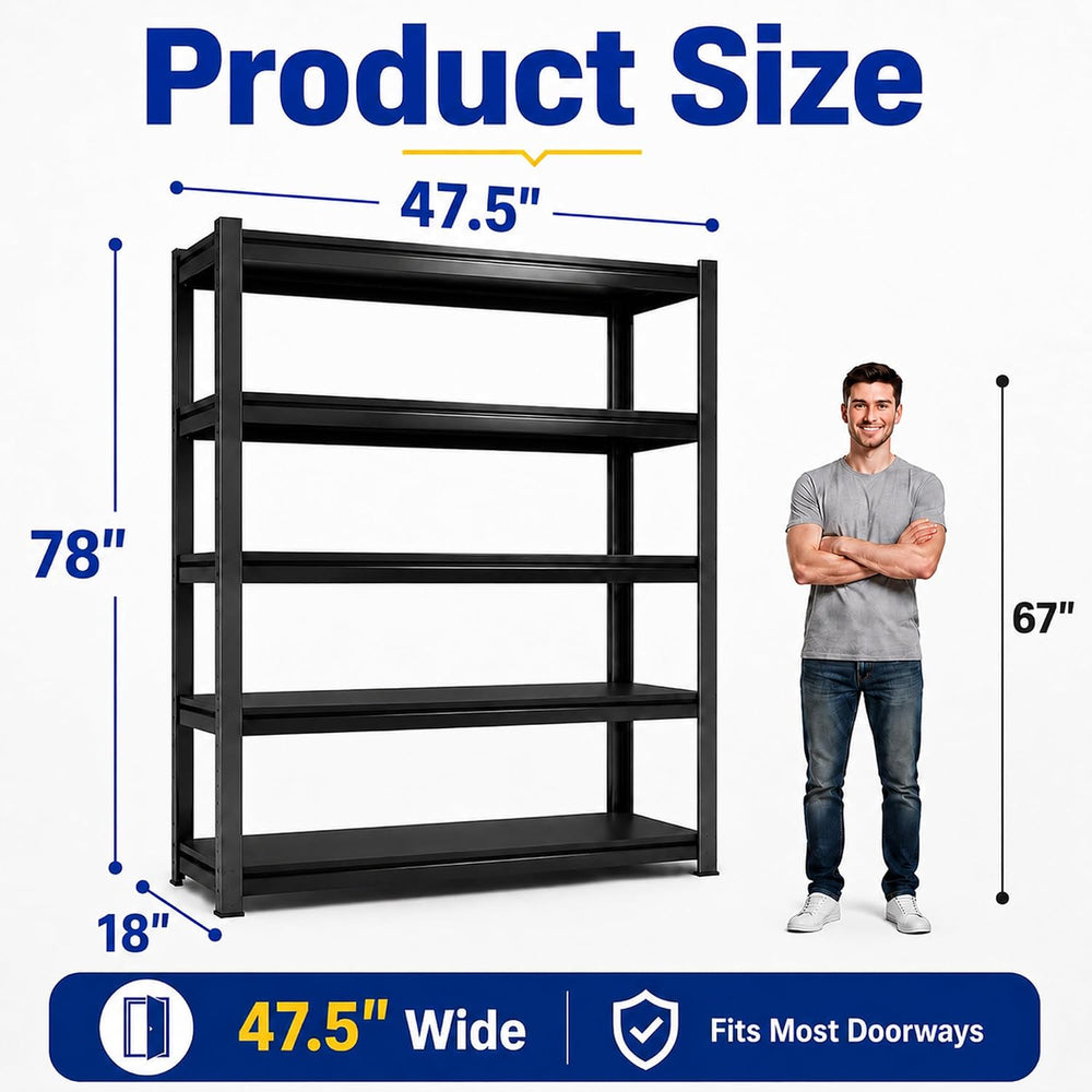 SAWJEC 78" H x 48" W x 18" D Tall Garage Storage Shelves Heavy...