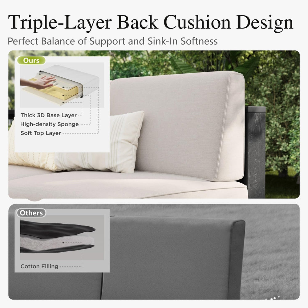 Sophia & William 4 Pieces HDPE Patio Furniture Set with 9.8" Thick C...