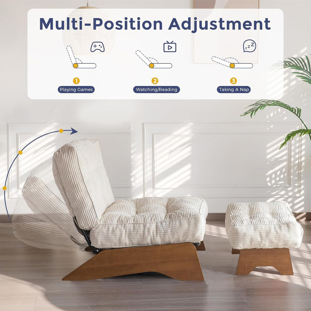 MAXYOYO Accent Chair with Ottoman, Lounge Chair with Adjustable Backrest