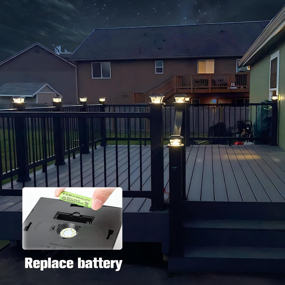 VOLISUN Solar Post Cap Lights Outdoor, Solar Powered Fence Cap Lights for 4x4...