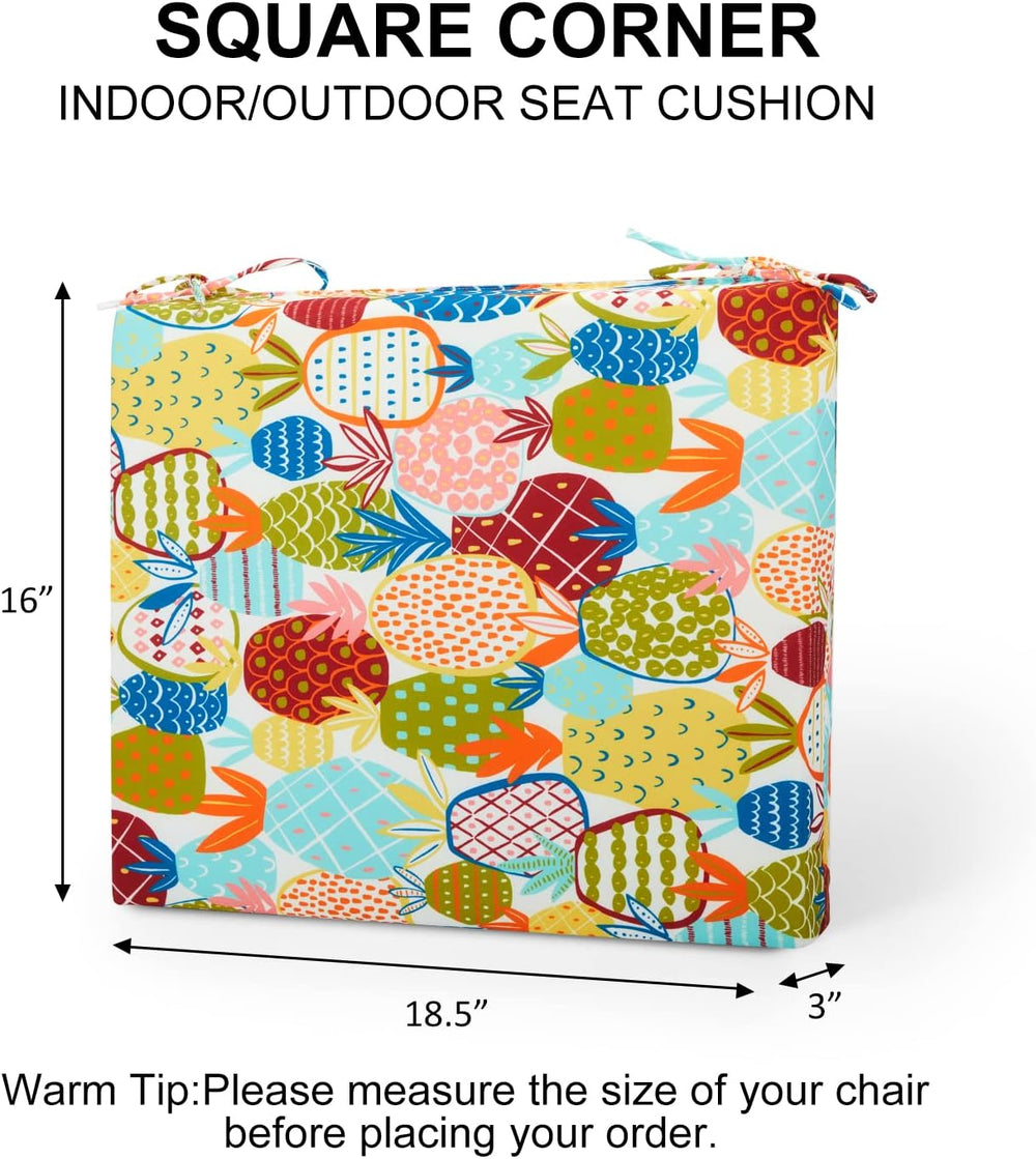 Outdoor Chair Cushions Set of 4, 18.5 x 16 Inch Patio Chair Cushions for Outd...