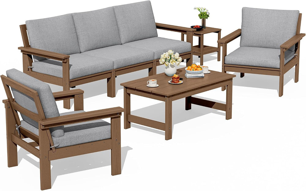 SERWALL HDPE Outdoor Patio Furniture Set Outdoor Couch