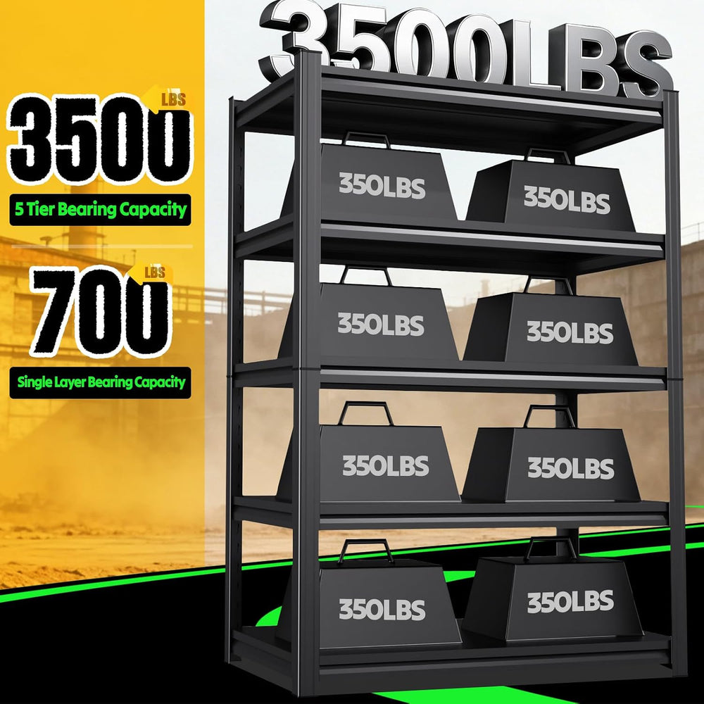Metal Storage Shelves 5-Tier Garage Shelving Unit, 20" Dx46 Wx71.2 H She...