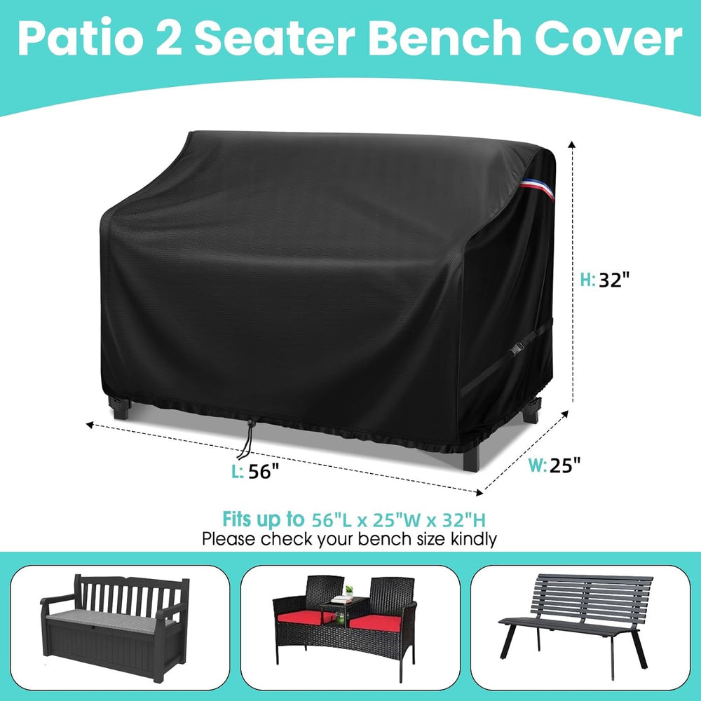 56 Inch Outdoor Bench Cover for Keter Bench Deck Box 70 Gallon
