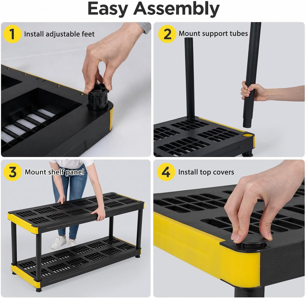 GIANTEX 4-Tier Plastic Storage Shelf, Heavy-Duty Utility Rack