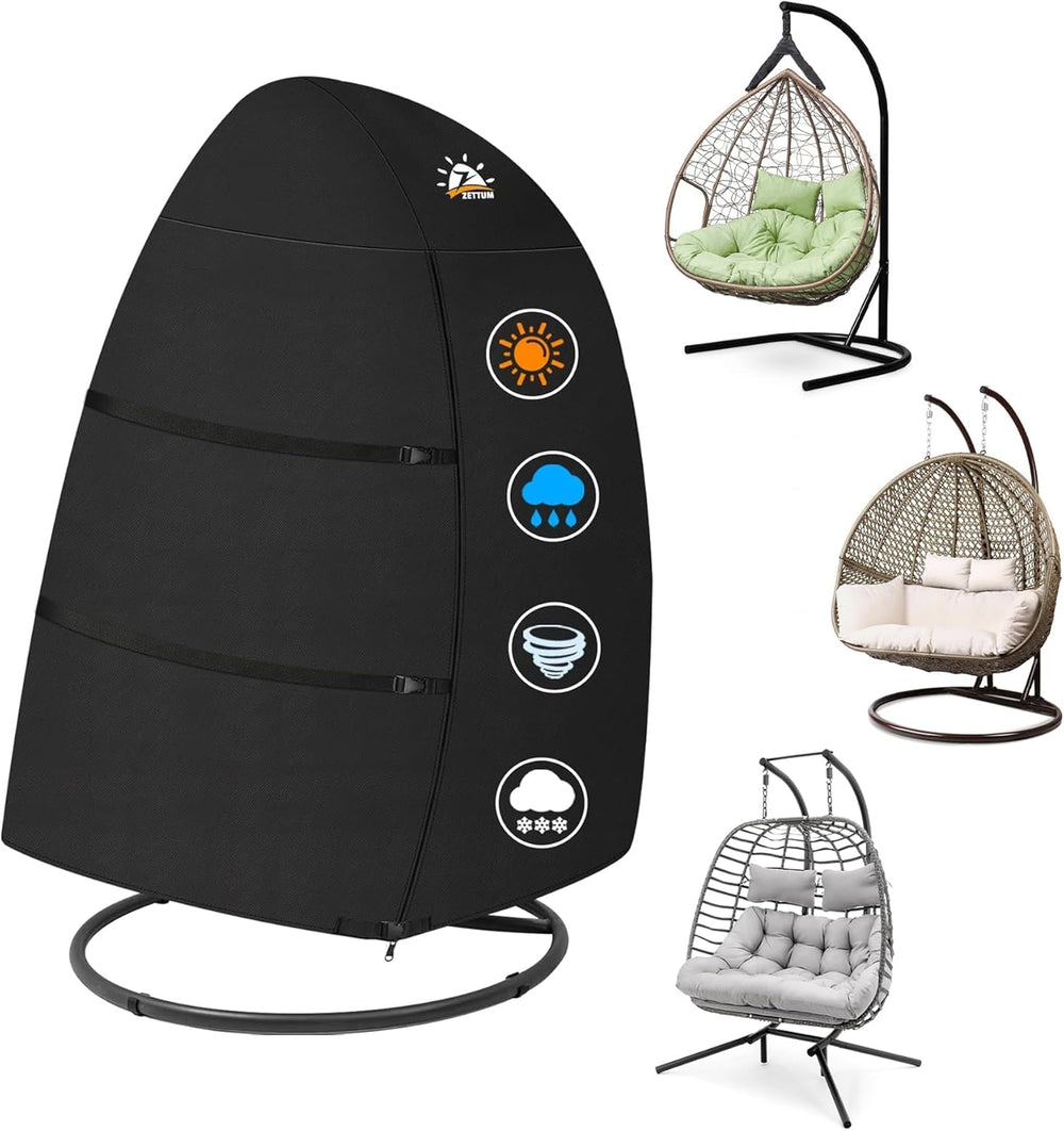 Egg Chair Cover - Double Seat Hanging Egg Chair Cover, Waterproof Outdoor Han...