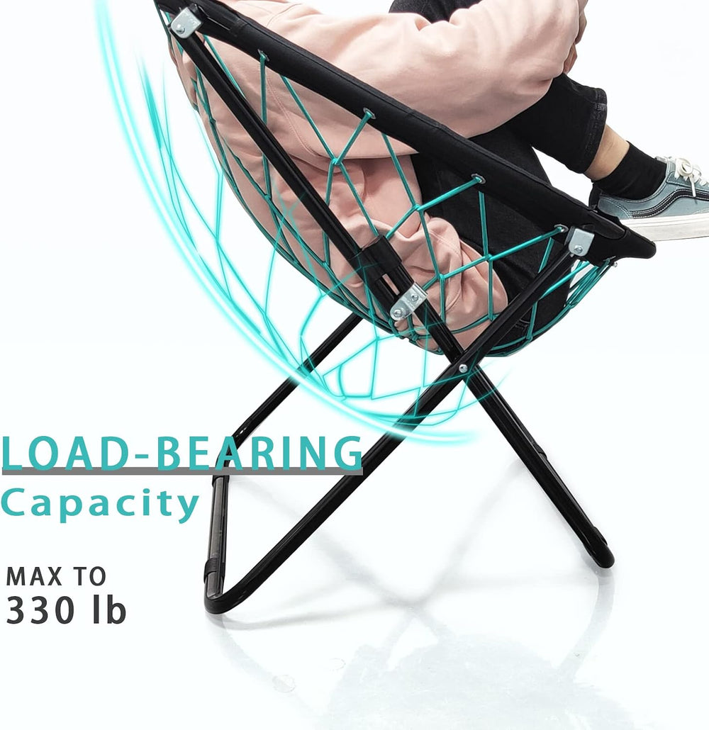 CampLand Bunjo Bungee Dish Chair-Versatile Folding Chair with Fun Bouncy Desi...