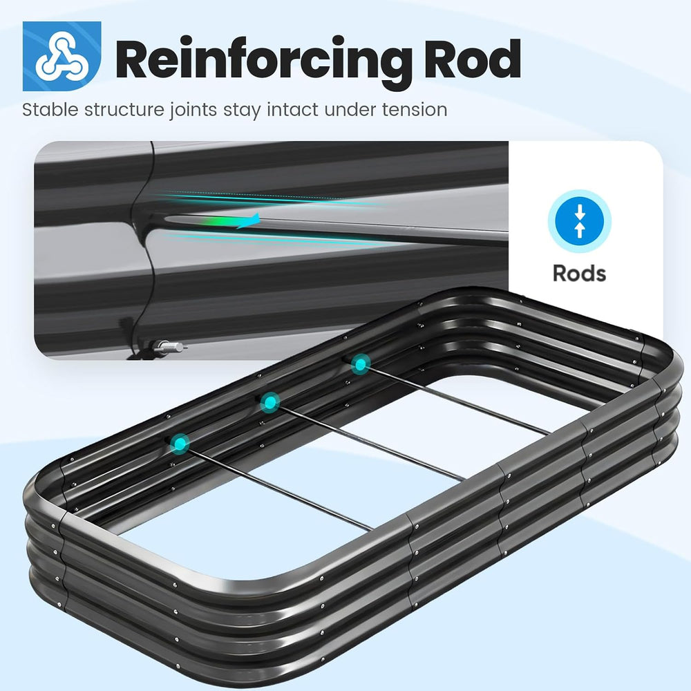 Quictent Galvanized Oval Raised Garden Bed Kit, 6x3x1 ft
