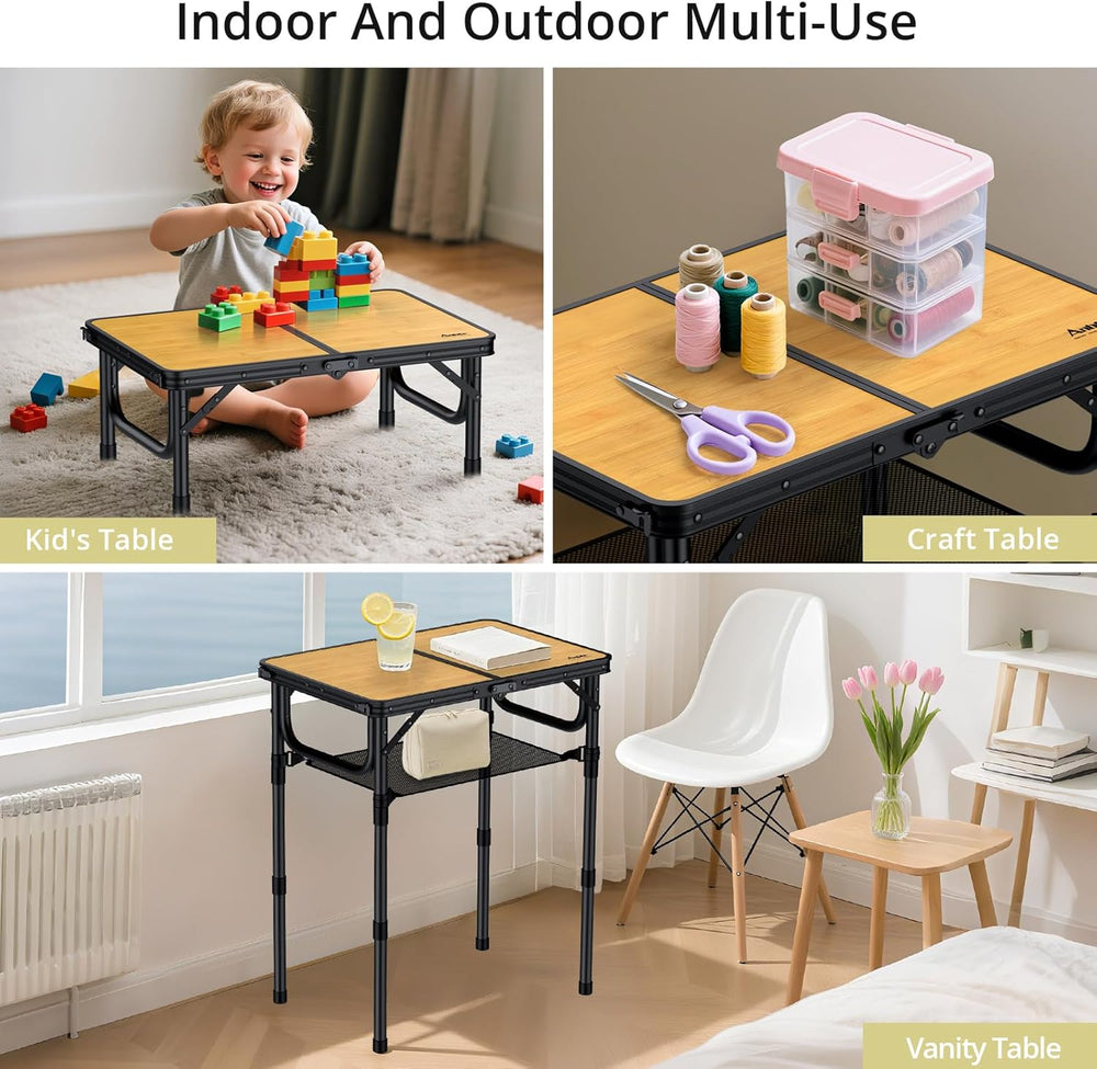 Anbte 2ft Camping Table Foldable, 24" x 16" Small Folding Table Por...