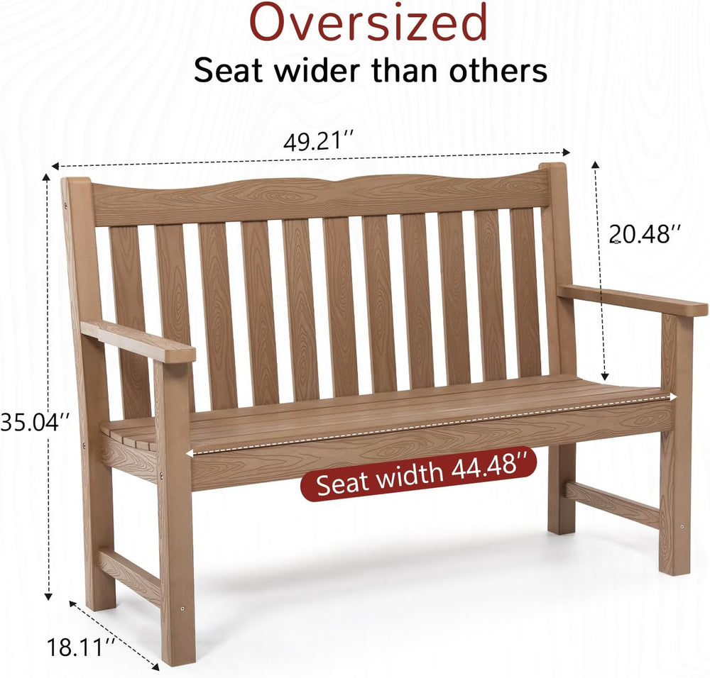 Stoog All-Weather Garden Bench & Chairs Set, 3-Piece Patio Furniture Set,...