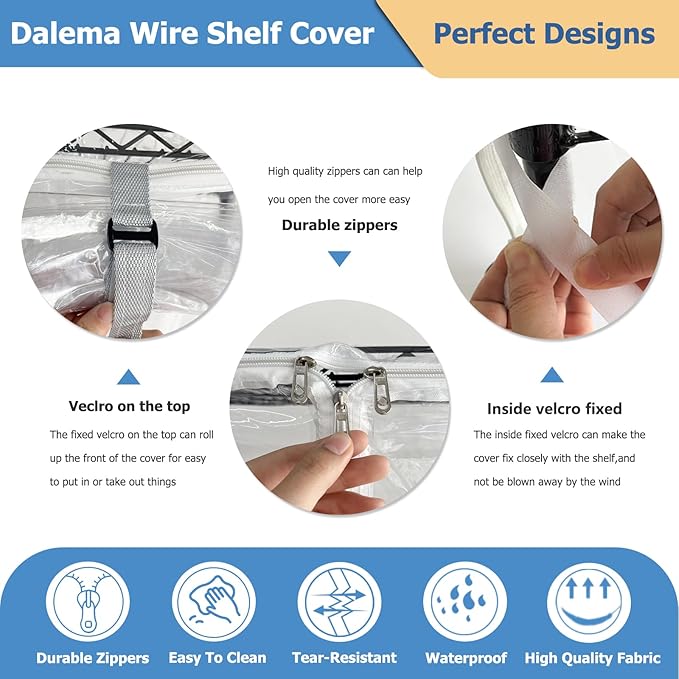 Waterproof Shelf Cover,Durable Dustproof Storage Wire Rack Covers,Outdoor She...