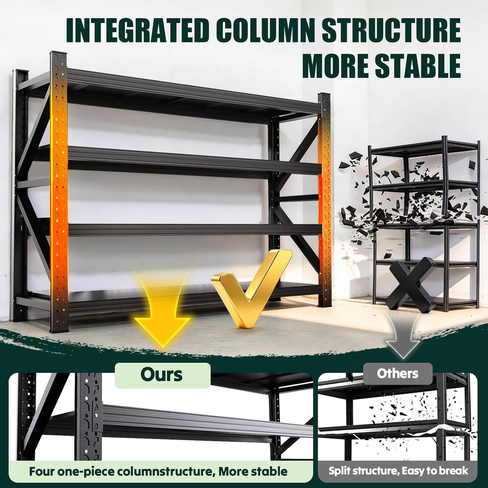59'W Storage Shelves,3 Tier Heavy Duty Metal Garage Shelving
