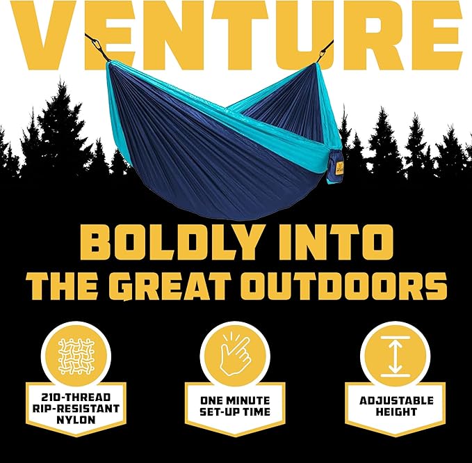 Wise Owl Outfitters Camping Hammock – 500lbs Portable Hammock with Tree Strap...
