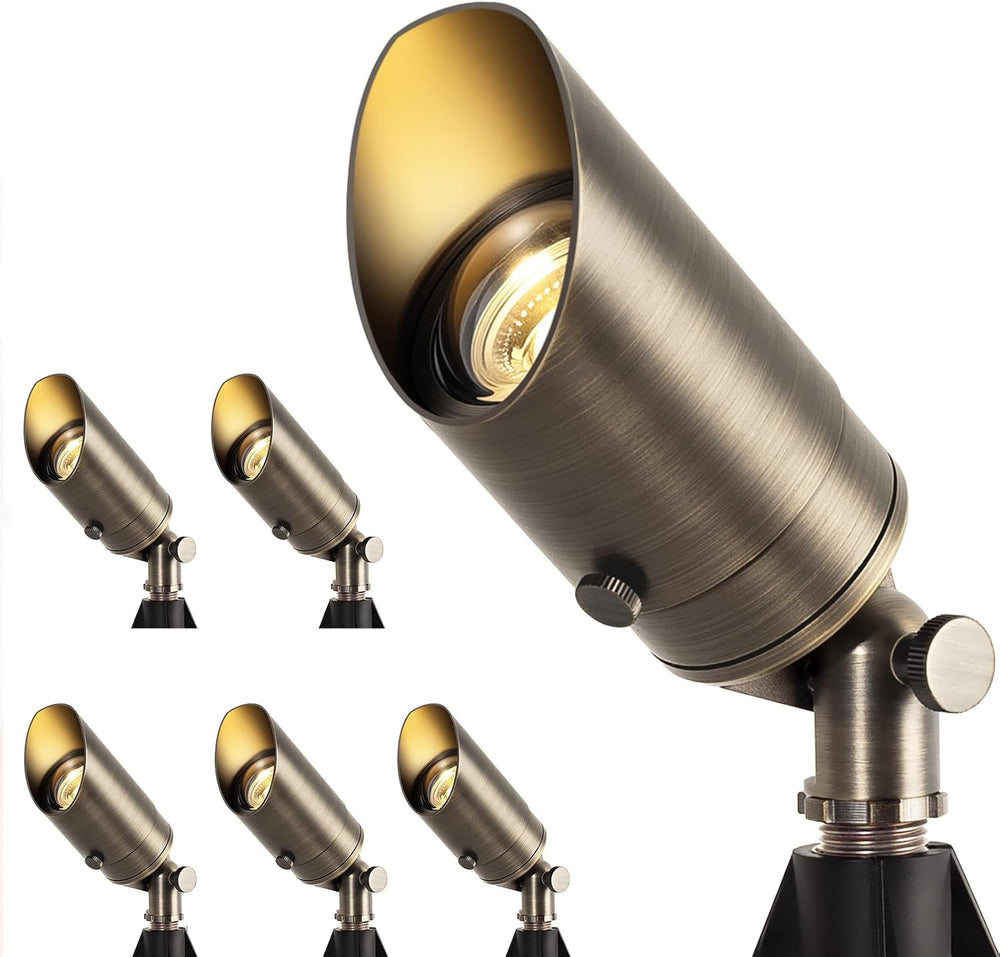 Solid Brass Low Voltage Landscape Spotlights, 12V Waterproof Outdoor Spot Lig...