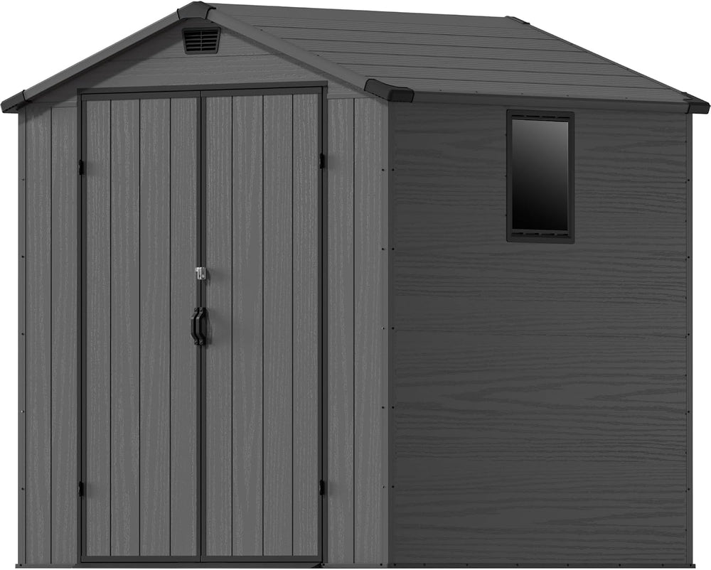 Devoko 6x6 FT Resin Storage Shed with Floor, Outdoor Plastic Sheds