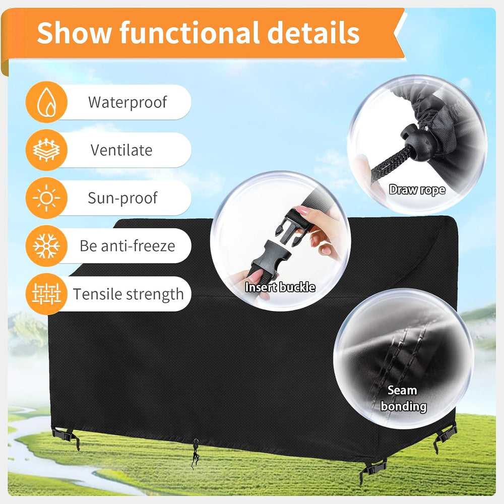 2-Person Outdoor Glider Bench Cover Waterproof,Double Patio Gliders Rocking C...