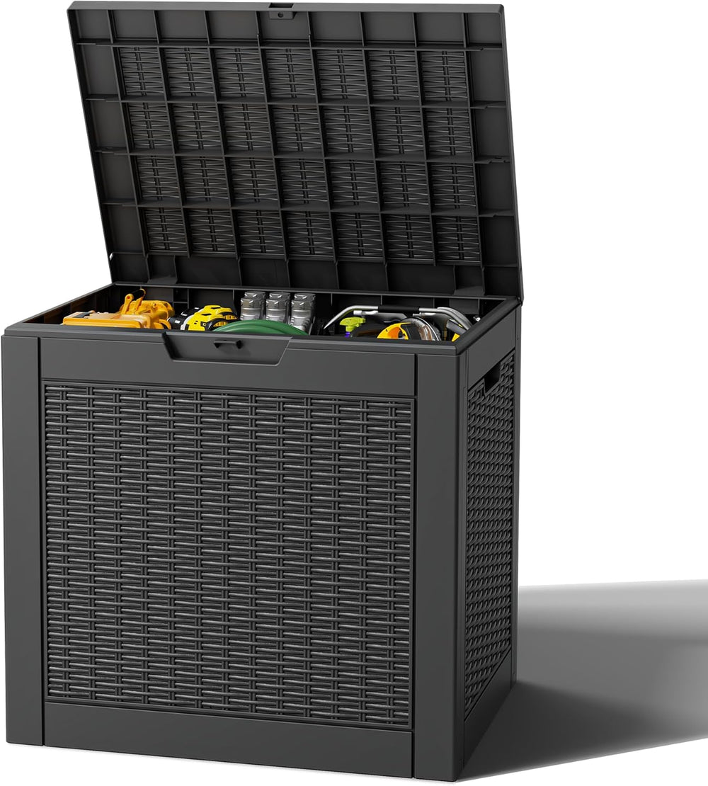 Outdoor Storage Box, Resin Deck Boxes Indoor and outdoor, Waterproof Storage ...