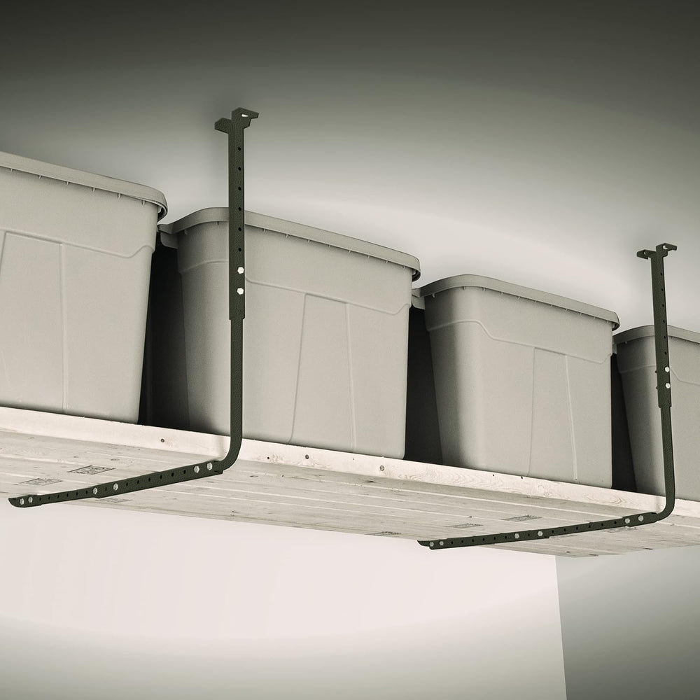 HyLoft Adjustable Garage Ceiling Mount Storage Rack Kit, Ceiling Shelving Mou...