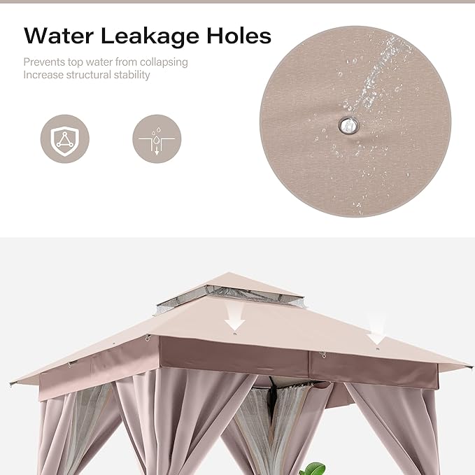 LAUSAINT HOME Semi-Permanent Outdoor Patio Gazebo 10'x10', Heavy Duty...